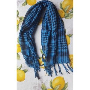 Blue Plaid Pattern Bandit Scarf